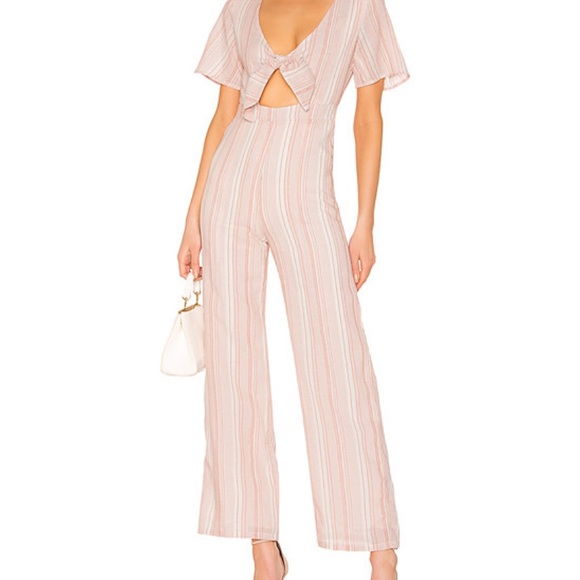 Superdown Mollie tie front jumpsuit - Picture 1 of 5